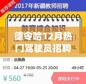 德令哈12月驾驶员招聘热潮，从零起步的专业驾驶员成长指南