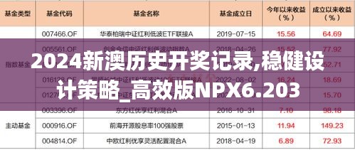 2024新澳历史开奖记录,稳健设计策略_高效版NPX6.203