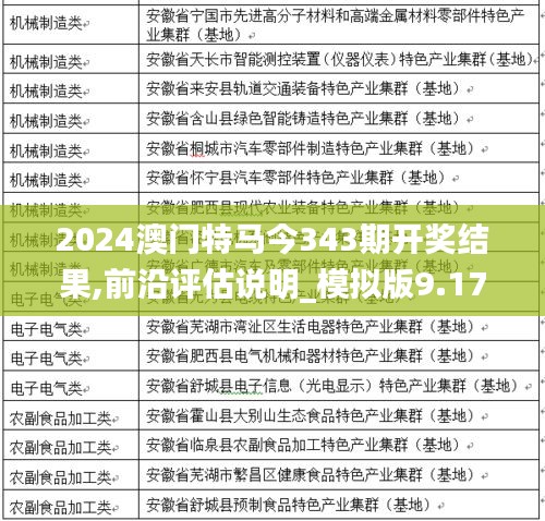 2024澳门特马今343期开奖结果,前沿评估说明_模拟版9.172