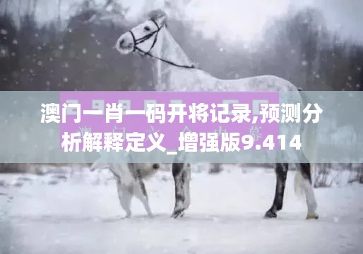 澳门一肖一码开将记录,预测分析解释定义_增强版9.414