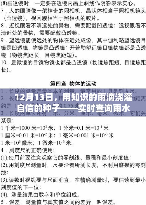 12月13日，以知识之雨滋养自信种子，实时雨水查询助力个人成长