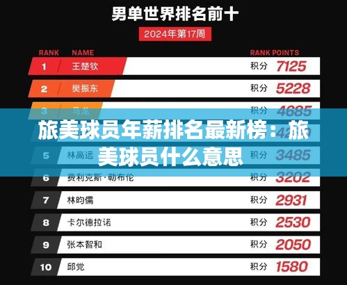 旅美球员年薪排名最新榜：旅美球员什么意思 